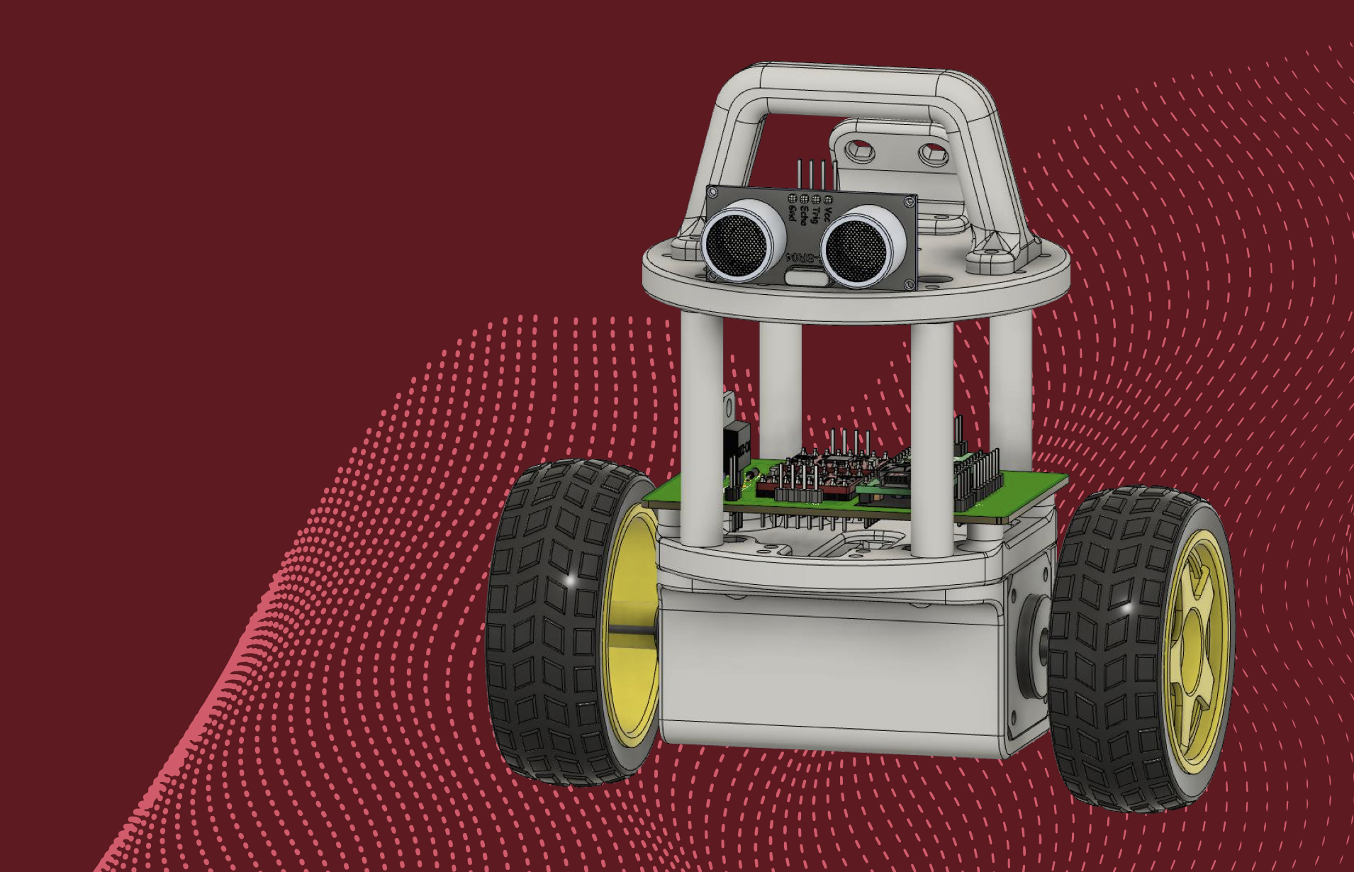 Self-balancing robot on two wheels visual